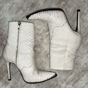 AMIRI White Textured Heeled Boots